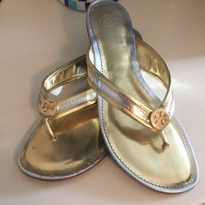 Tory Burch gold and silver sandals (size 9)